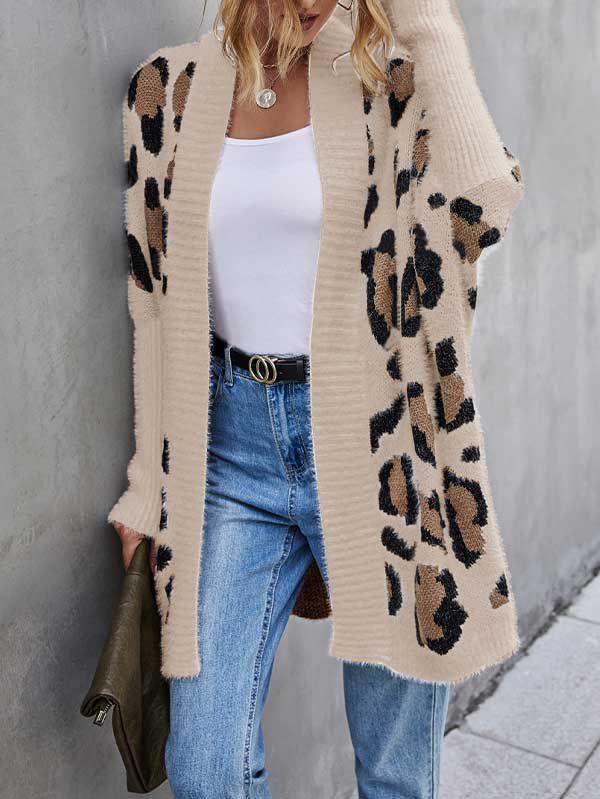Animal Print Cardigan Womens Open Front Cardigan