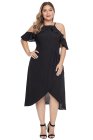 Off Shoulder Drop Sleeve Plus Size Party Dress