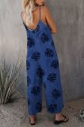 Palm Leaves Print Spaghetti Strap Wide Leg jumpsuit