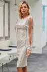 Sequin Tassel Sleeve Bodycon Evening Dress