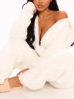 Fluffy Zip Up Onesie Pajama Outfits Sleepwear