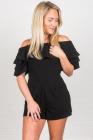 Off Shoulder Neckline Ruffled Detail Playsuit