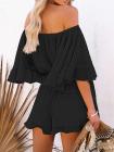 Sexy Off Shoulder Ruffle Sleeve Chiffon Romper