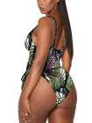Womens High Cut Ruched One Piece Monokini