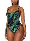 Womens High Cut Ruched One Piece Monokini