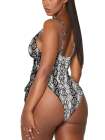 Womens High Cut Ruched One Piece Monokini