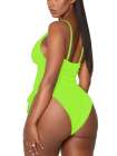 Womens High Cut Ruched One Piece Monokini