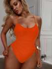 Womens High Cut Ruched One Piece Monokini