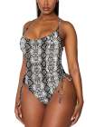 Womens High Cut Ruched One Piece Monokini
