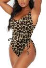 Womens High Cut Ruched One Piece Monokini