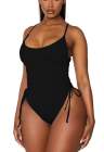 Womens High Cut Ruched One Piece Monokini