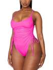 Womens High Cut Ruched One Piece Monokini