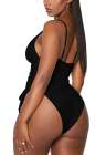 Womens High Cut Ruched One Piece Monokini