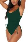 Womens High Cut Ruched One Piece Monokini