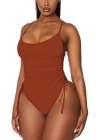 Womens High Cut Ruched One Piece Monokini