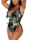 Womens High Cut Ruched One Piece Monokini
