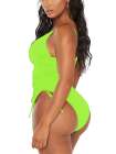 Womens High Cut Ruched One Piece Monokini