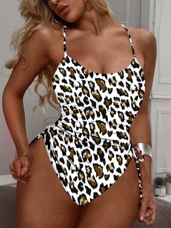 Womens High Cut Ruched One Piece Monokini