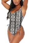 Womens High Cut Ruched One Piece Monokini