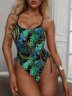 Womens High Cut Ruched One Piece Monokini