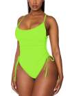 Womens High Cut Ruched One Piece Monokini