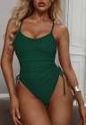Womens High Cut Ruched One Piece Monokini