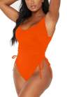 Womens High Cut Ruched One Piece Monokini