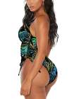 Womens High Cut Ruched One Piece Monokini