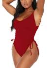 Womens High Cut Ruched One Piece Monokini