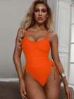 Womens High Cut Ruched One Piece Monokini