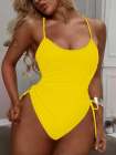 Womens High Cut Ruched One Piece Monokini