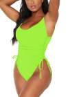 Womens High Cut Ruched One Piece Monokini