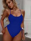 Womens High Cut Ruched One Piece Monokini
