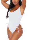 Womens High Cut Ruched One Piece Monokini