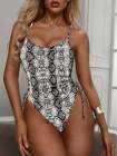 Womens High Cut Ruched One Piece Monokini