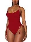 Womens High Cut Ruched One Piece Monokini