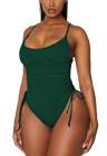 Womens High Cut Ruched One Piece Monokini