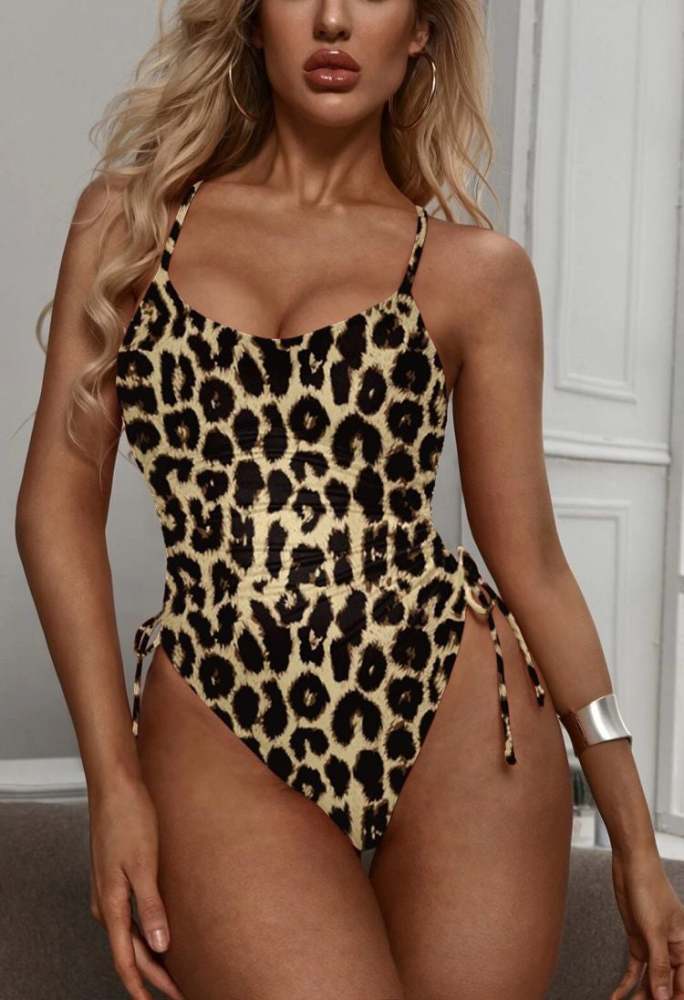 Womens High Cut Ruched One Piece Monokini