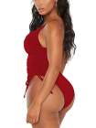 Womens High Cut Ruched One Piece Monokini