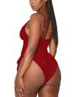 Womens High Cut Ruched One Piece Monokini