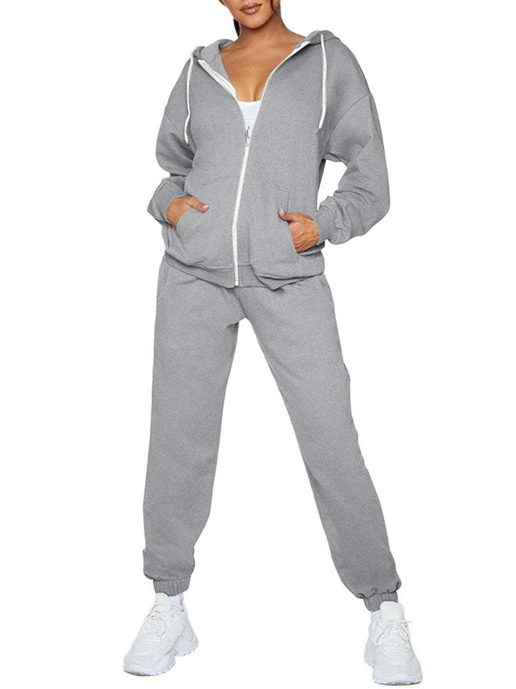 Sports Zipper Sweatpants Jogger Sweatpants Two Piece Outfits for Women