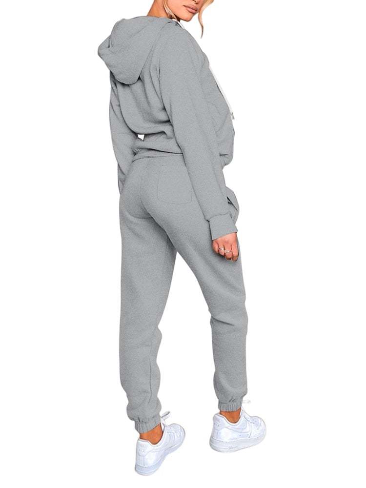 Sports Zipper Sweatpants Jogger Sweatpants Two Piece Outfits for Women