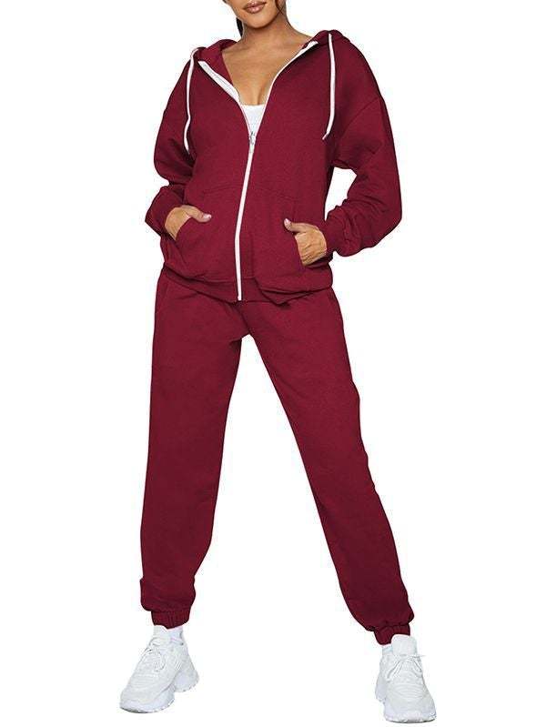Sports Zipper Sweatpants Jogger Sweatpants Two Piece Outfits for Women