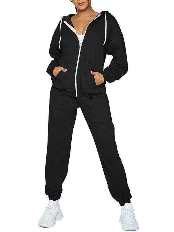 Sports Zipper Sweatpants Jogger Sweatpants Two Piece Outfits for Women