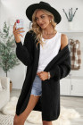 Open Front Cable Knit Long Cardigan for Women