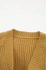 Open Front Cable Knit Long Cardigan for Women