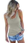 Scoop Neck Basic Solid Tank Top for Women