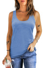 Scoop Neck Basic Solid Tank Top for Women