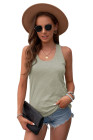 Scoop Neck Basic Solid Tank Top for Women
