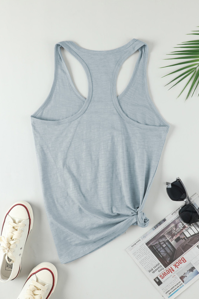 Scoop Neck Basic Solid Tank Top for Women